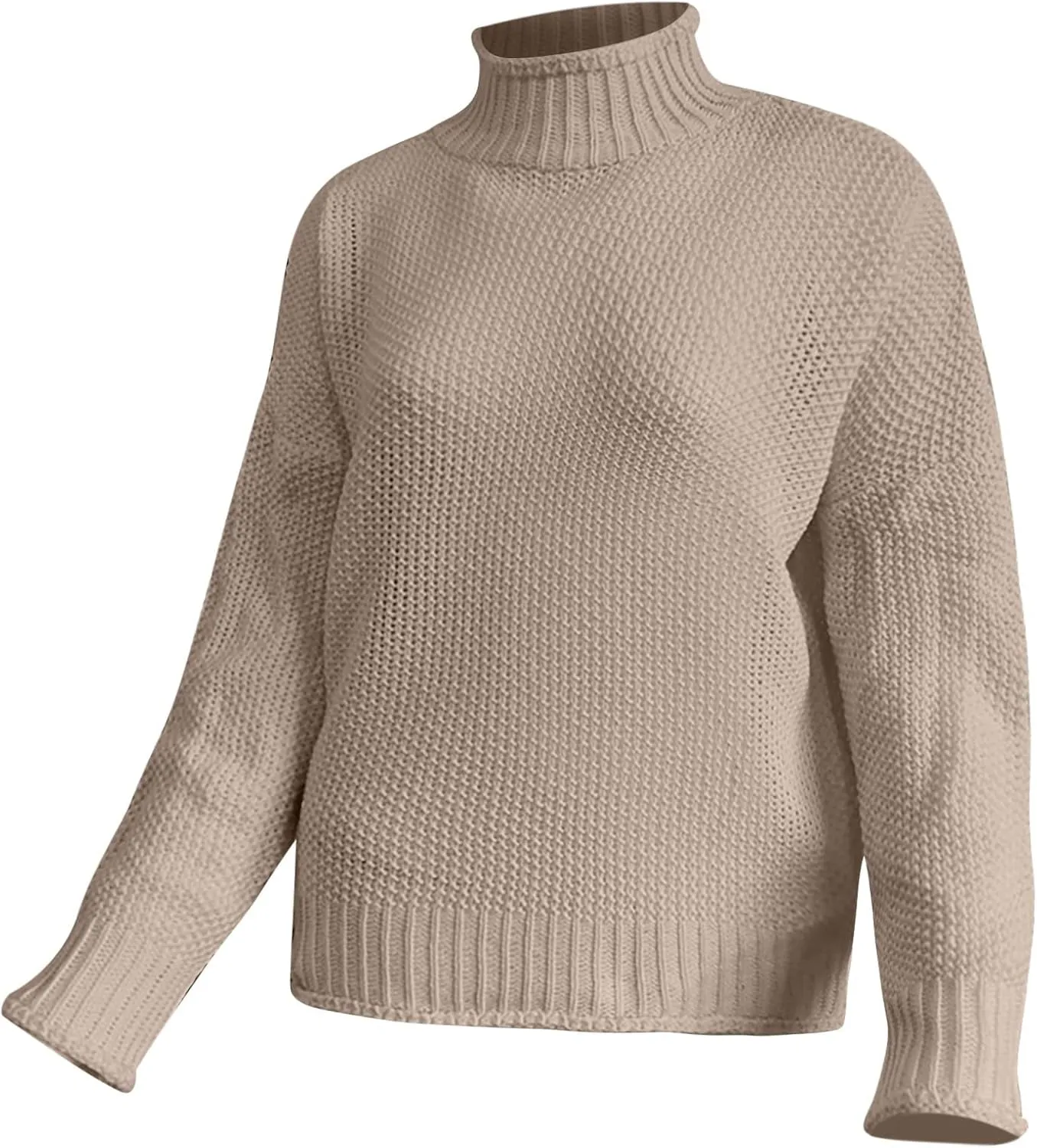 Sweaters for Women 2024 Trendy Plus Size Cable Knit Turtleneck Sweater Casual Fall Winter Long Sleeve Pullover Tops