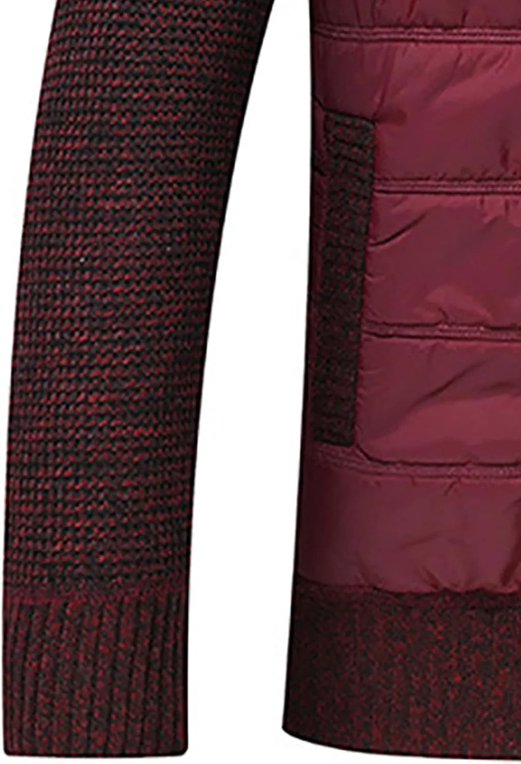 tuduoms Men's Thermal Chunky Knit Sweaters Stand Collar Full Zip Cardigan Jacket Thick Fleece Lined Cotton Padded Overcoats