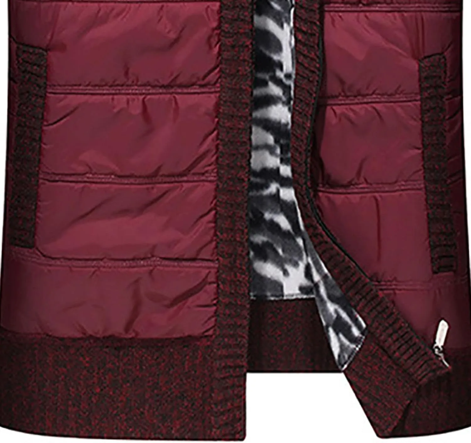 tuduoms Men's Thermal Chunky Knit Sweaters Stand Collar Full Zip Cardigan Jacket Thick Fleece Lined Cotton Padded Overcoats