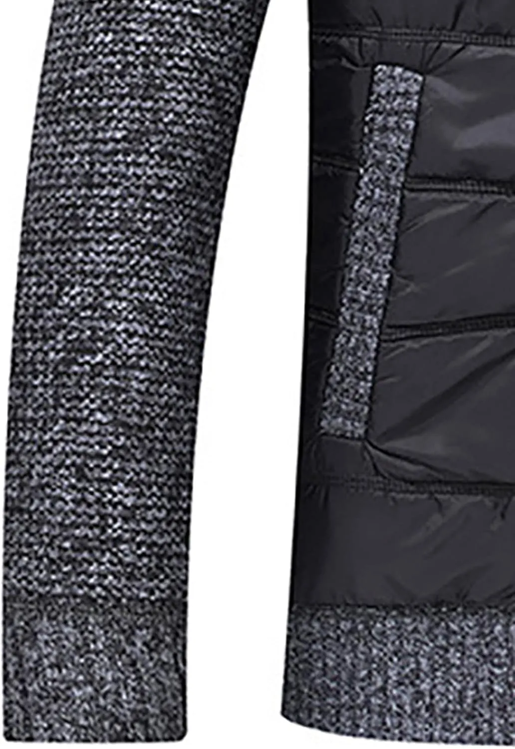 tuduoms Men's Thermal Chunky Knit Sweaters Stand Collar Full Zip Cardigan Jacket Thick Fleece Lined Cotton Padded Overcoats