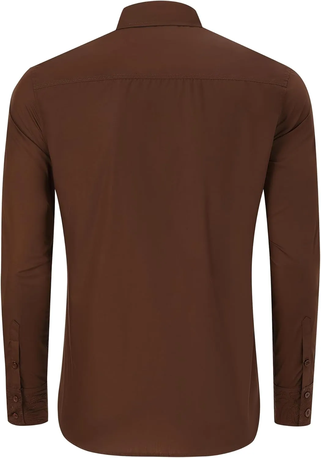 TURETRENDY Men's Western Cowboy Shirt Long Sleeve Cotton Embroidered Casual Button Down Work Shirt with Pockets
