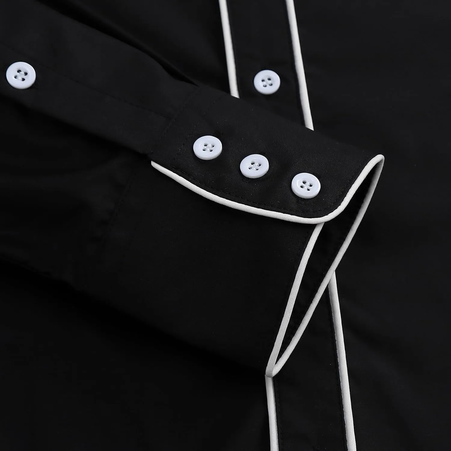 TURETRENDY Men's Western Embroidered Long Sleeve Cowboy Button Down Shirt
