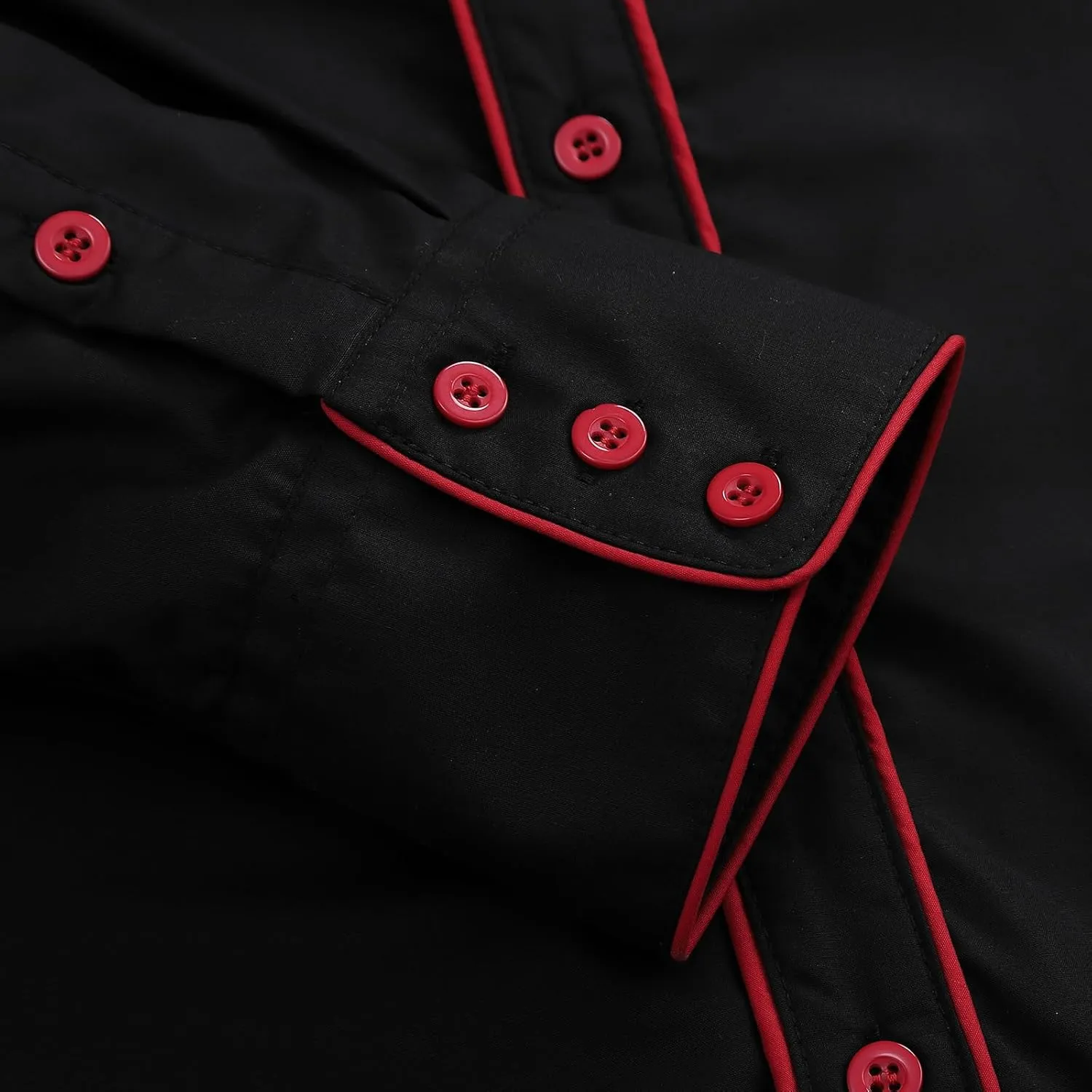 TURETRENDY Men's Western Embroidered Long Sleeve Cowboy Button Down Shirt
