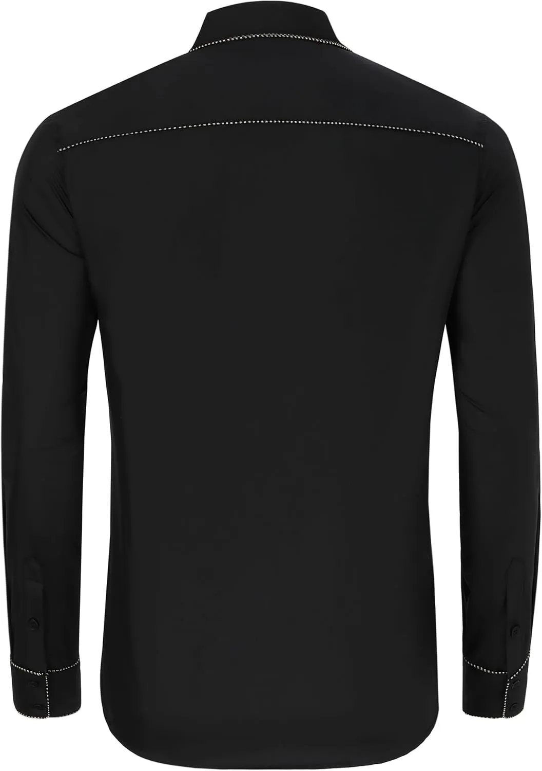 TURETRENDY Men's Western Embroidered Long Sleeve Cowboy Button Down Shirt