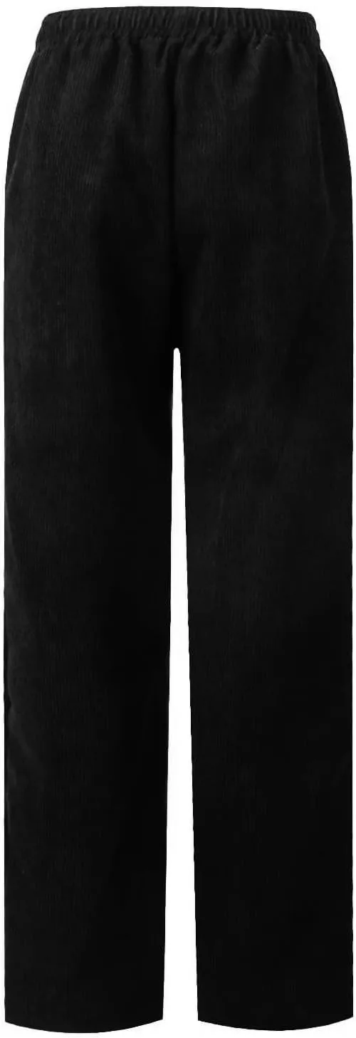 Uillui Lounge Pants for Women Elastic Waist Drawstring Corduroy Trousers Loose Fit Straight Leg Long Pants Comfort Work Pant