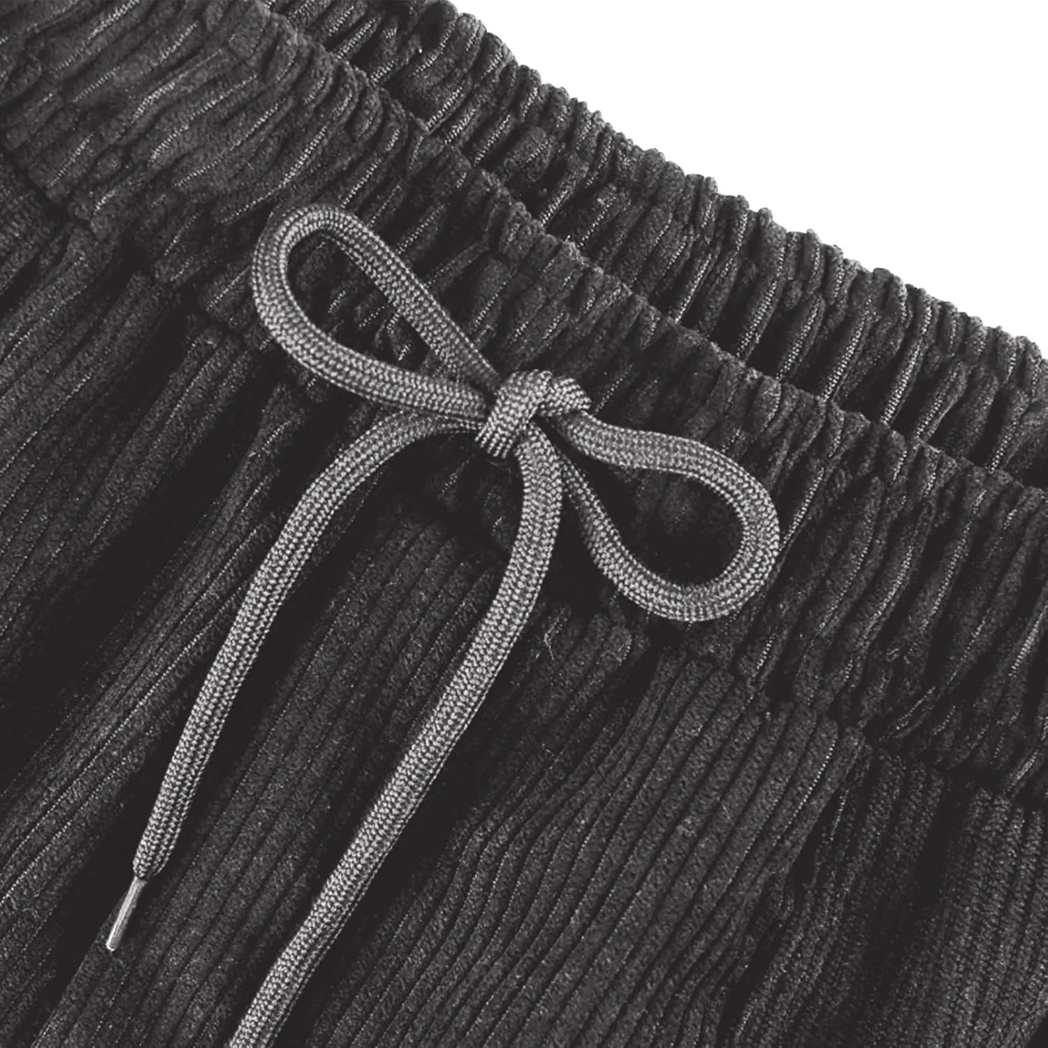 Uillui Lounge Pants for Women Elastic Waist Drawstring Corduroy Trousers Loose Fit Straight Leg Long Pants Comfort Work Pant