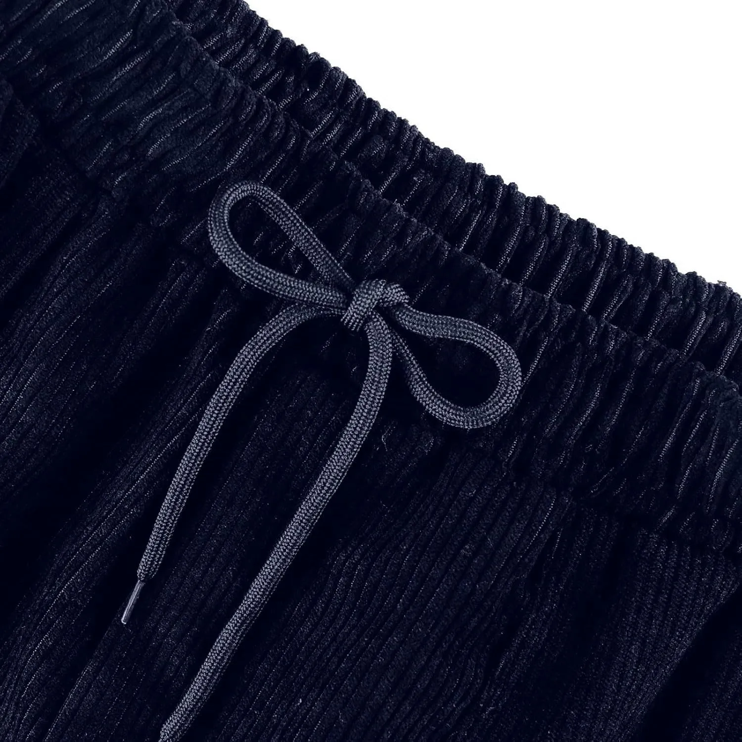 Uillui Lounge Pants for Women Elastic Waist Drawstring Corduroy Trousers Loose Fit Straight Leg Long Pants Comfort Work Pant
