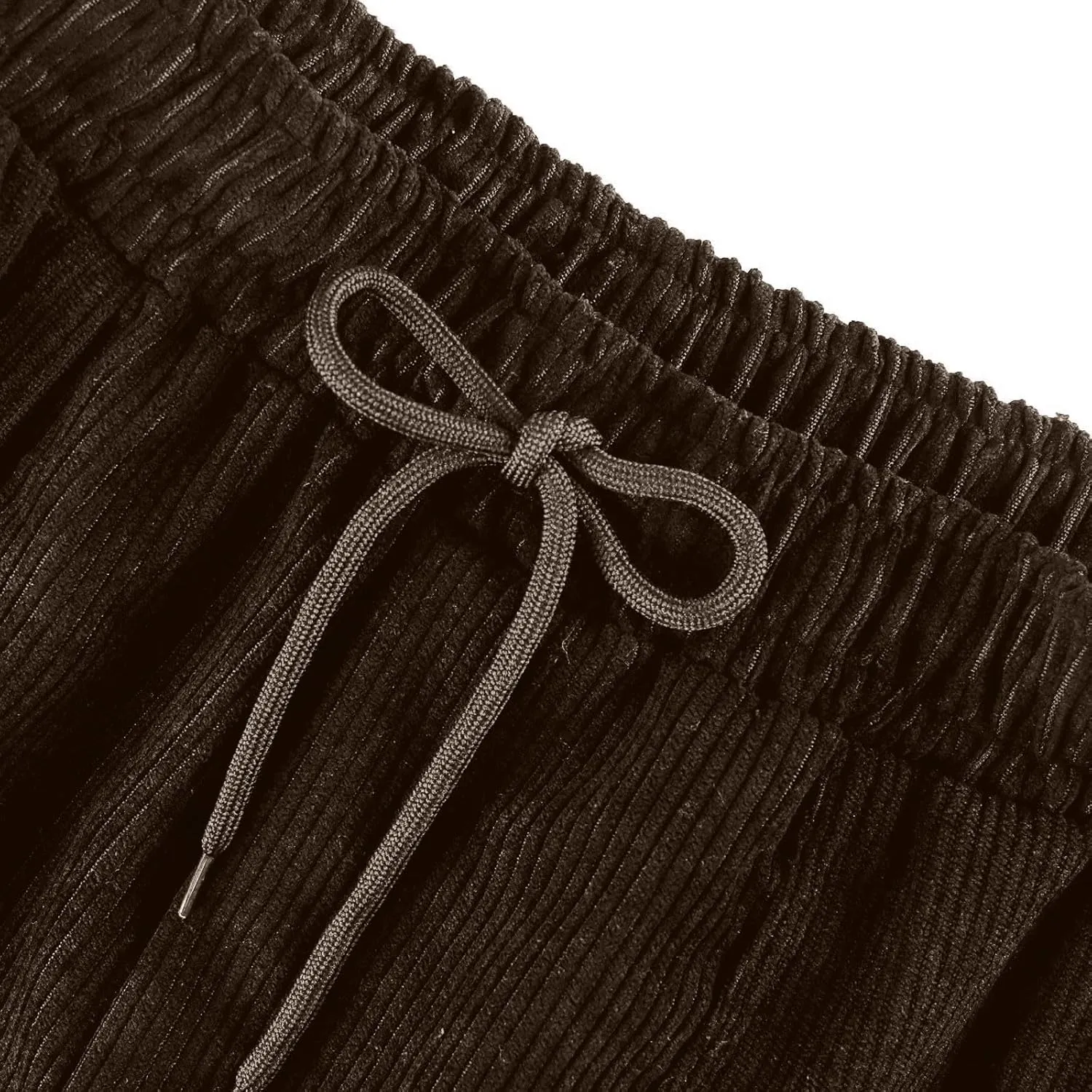 Uillui Lounge Pants for Women Elastic Waist Drawstring Corduroy Trousers Loose Fit Straight Leg Long Pants Comfort Work Pant