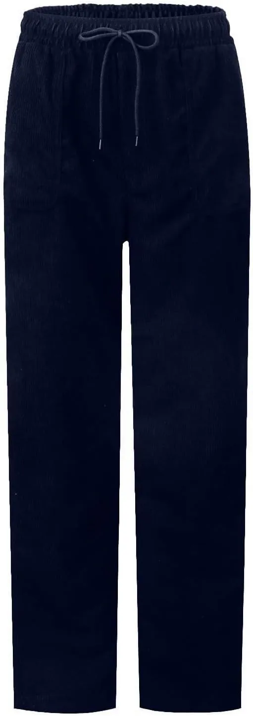Uillui Lounge Pants for Women Elastic Waist Drawstring Corduroy Trousers Loose Fit Straight Leg Long Pants Comfort Work Pant