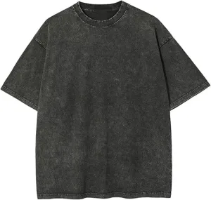 Vamtac Cotton T Shirts for Men Oversized Vintage Tshirt Wash Short Sleeves Casual Solid Summer Tops