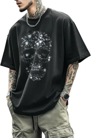 Vintage Graphic Tees for Men Casual Streetwear Print Crewneck Short Sleeve T-Shirts Oversized Summer Tops