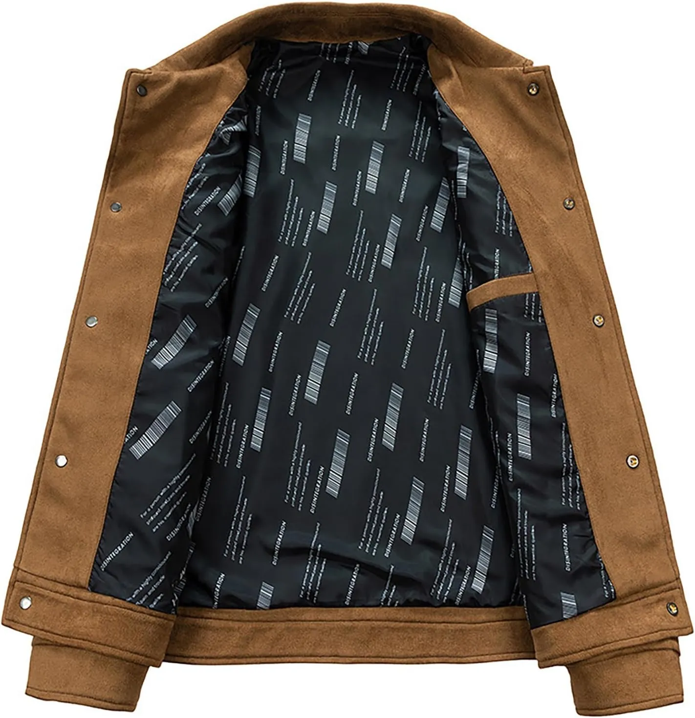 Vintage Trucker Suede Leather Jacket for Men Shirt Collar Jackets Western Style Cowboy Mens Faux Leather Coat Outwear