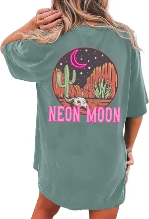 Western Cowboy Shirts for Women Vintage Rodeo Oversized Graphic Tees Country Music Shirt Short Sleeve Cowgirl Tops