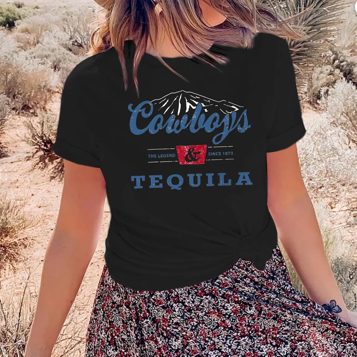Western Cowboy Shirts Vintage Graphic Tees for Women Cowgirl Country Music Concert Tshirts Funny Retro Rodeo Shirt