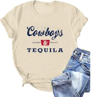Western Cowboy Shirts Vintage Graphic Tees for Women Cowgirl Country Music Concert Tshirts Funny Retro Rodeo Shirt