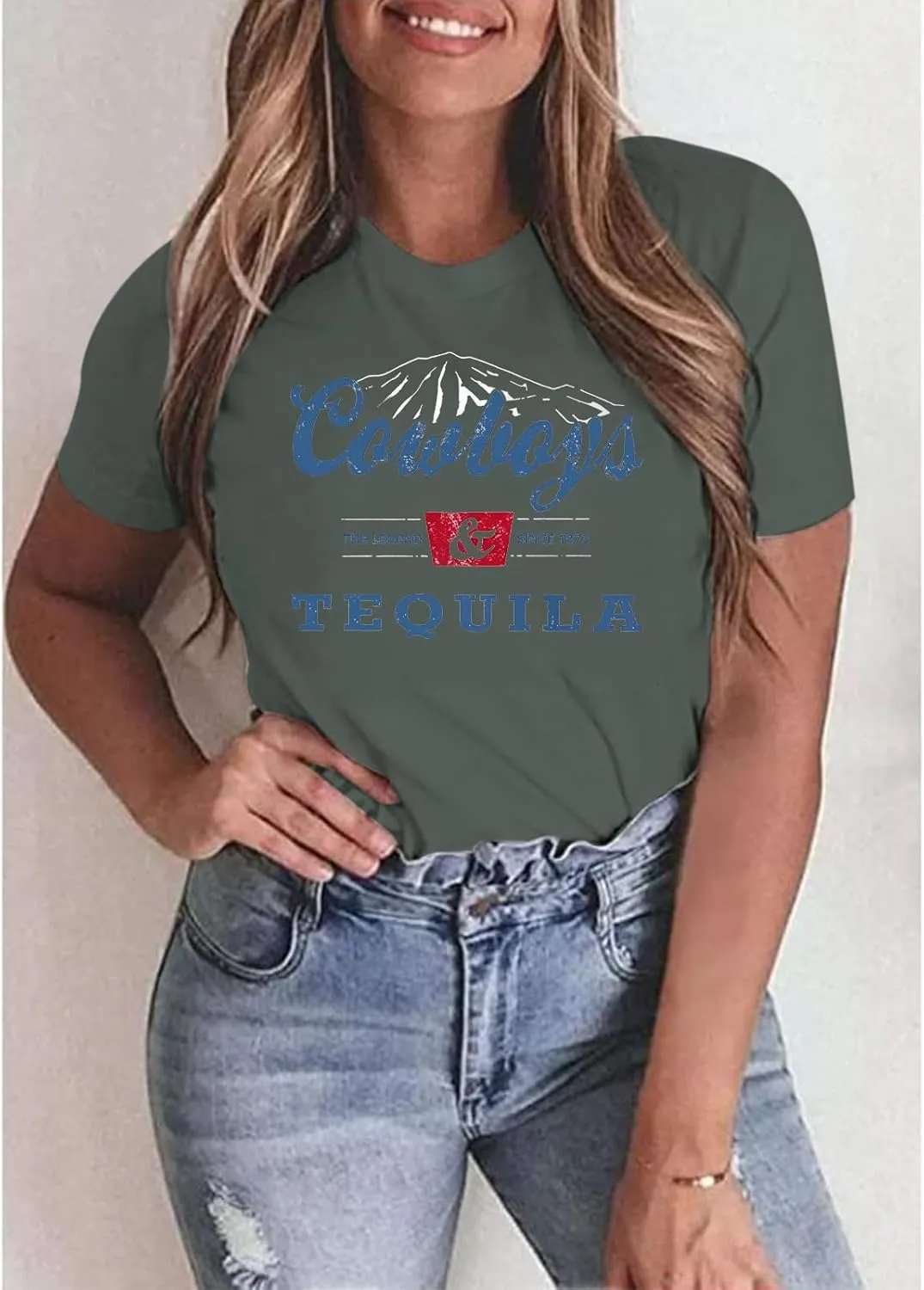 Western Cowboy Shirts Vintage Graphic Tees for Women Cowgirl Country Music Concert Tshirts Funny Retro Rodeo Shirt