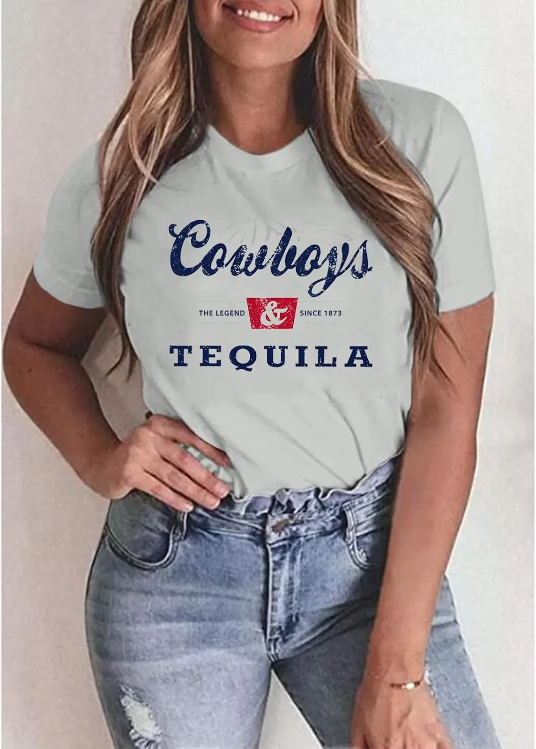 Western Cowboy Shirts Vintage Graphic Tees for Women Cowgirl Country Music Concert Tshirts Funny Retro Rodeo Shirt