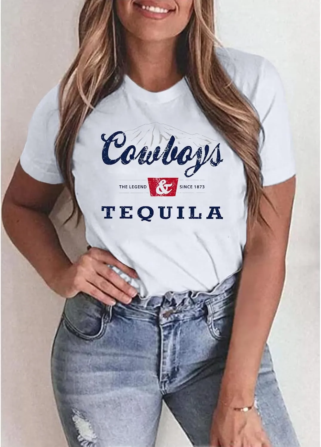 Western Cowboy Shirts Vintage Graphic Tees for Women Cowgirl Country Music Concert Tshirts Funny Retro Rodeo Shirt