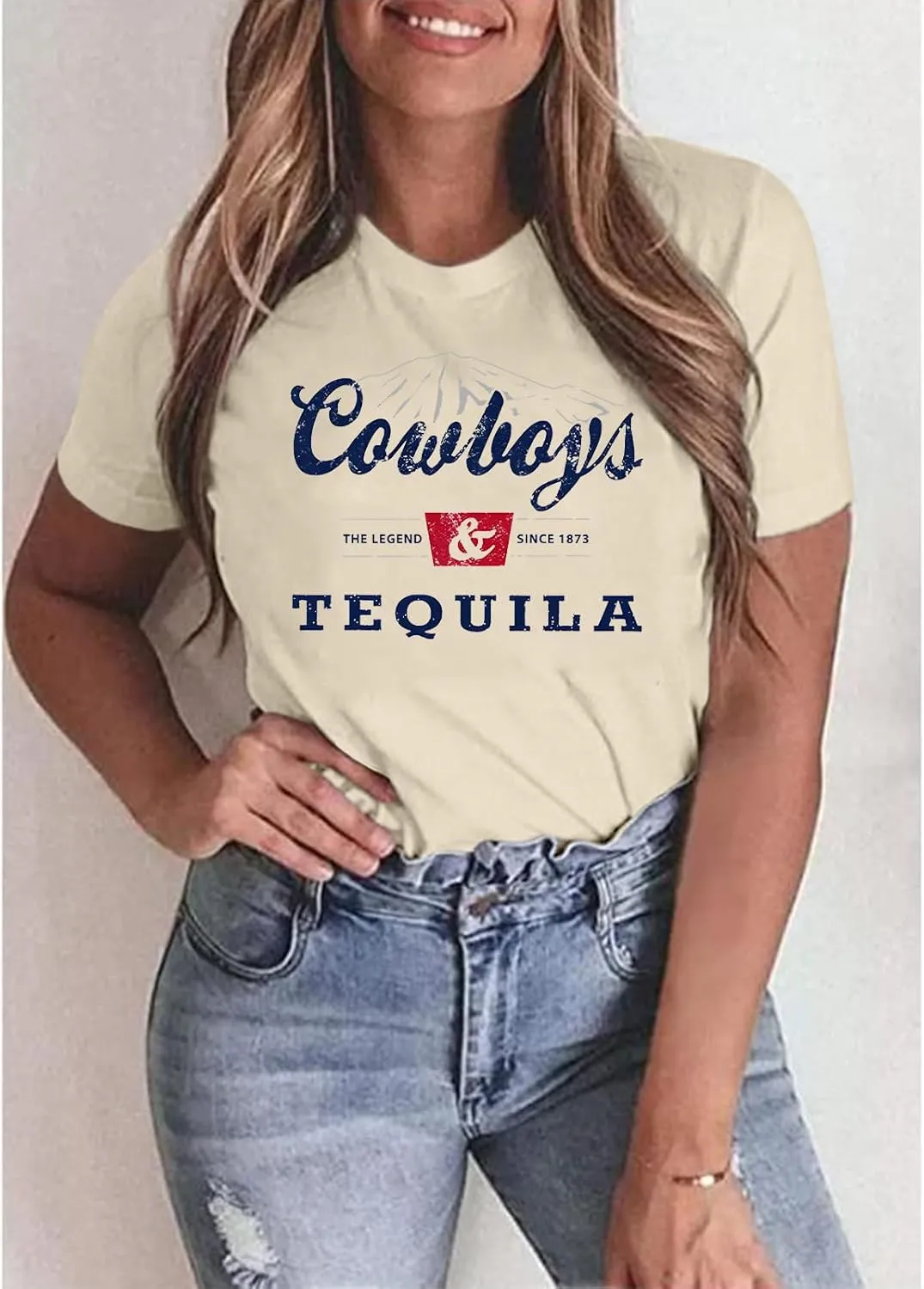 Western Cowboy Shirts Vintage Graphic Tees for Women Cowgirl Country Music Concert Tshirts Funny Retro Rodeo Shirt
