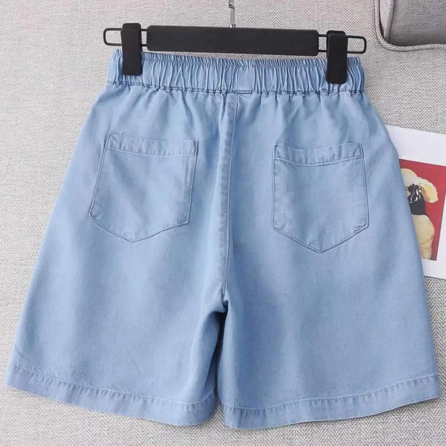 Wide Leg Denim Shorts for Women Stretchy High Waisted Loose Casual Bermuda Jeans Shorts Straigh Realxed Slim Fit Summer Jorts