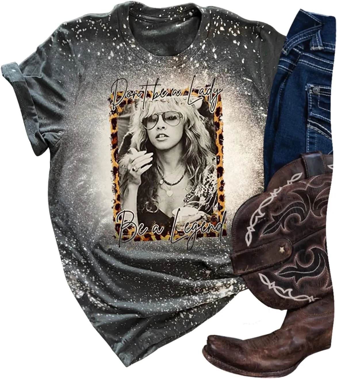 Women Vintage Graphic Tees for Women Rock Band T Shirt Casula Country Concert Outfits Short Sleeve Vintage Band Shirts