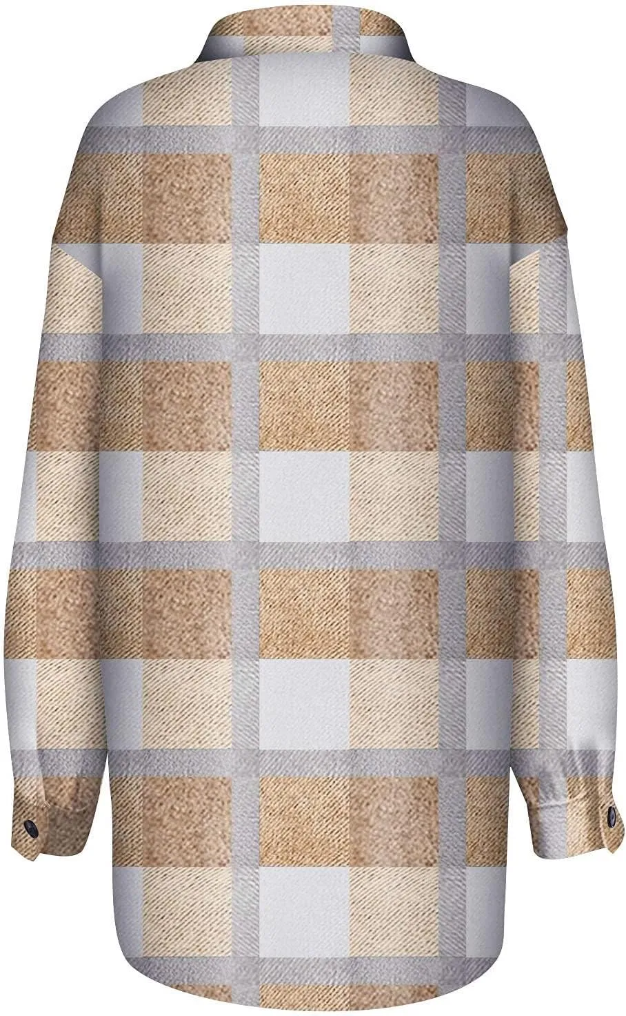Womenfice Plaid Printed Sweaters Shirt Long Sleeve Cardigan Tops Trendy Long Outwear Tee Flannel Plaid Shirts