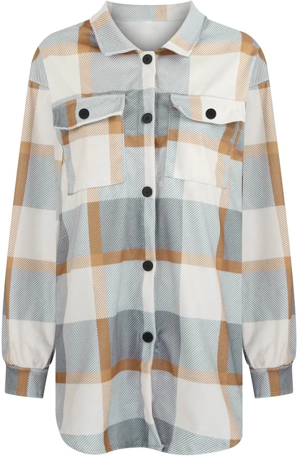 Womenfice Plaid Printed Sweaters Shirt Long Sleeve Cardigan Tops Trendy Long Outwear Tee Flannel Plaid Shirts