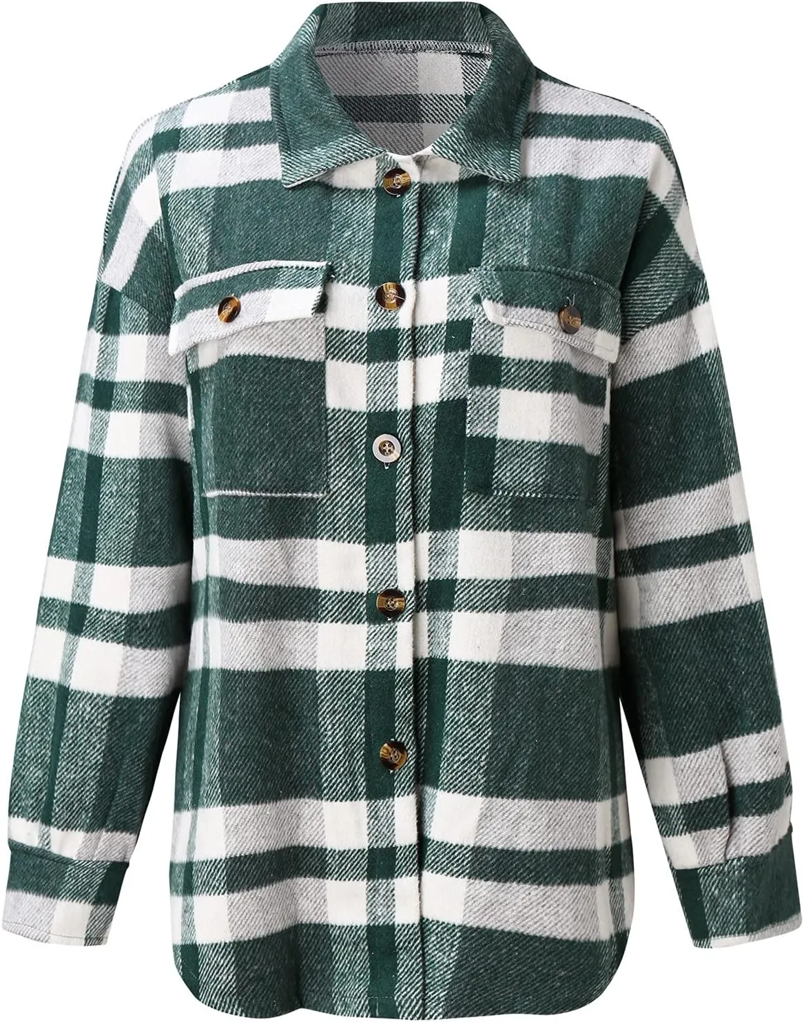 Womenfice Plaid Printed Sweaters Shirt Long Sleeve Cardigan Tops Trendy Long Outwear Tee Flannel Plaid Shirts