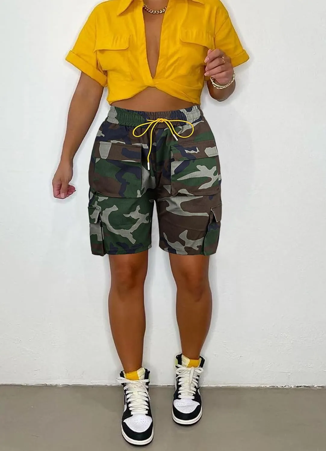 Womens Bermuda Sweat Shorts Summer Casual Drawstring Elastic Waisted Jogger Loose Athletic Shorts