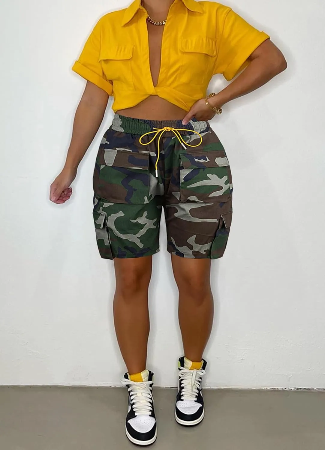 Womens Bermuda Sweat Shorts Summer Casual Drawstring Elastic Waisted Jogger Loose Athletic Shorts