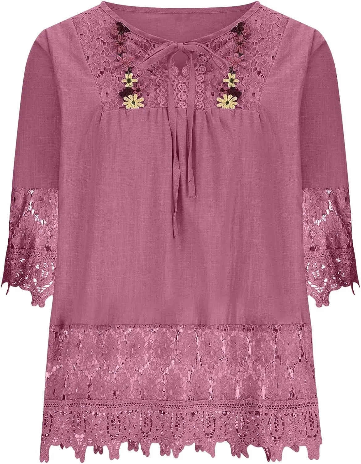 Women's Buttons Shirts Linen Roll-up Long Sleeve V Neck Summer Shirt Casual Loose Office Blouse Tunic Top