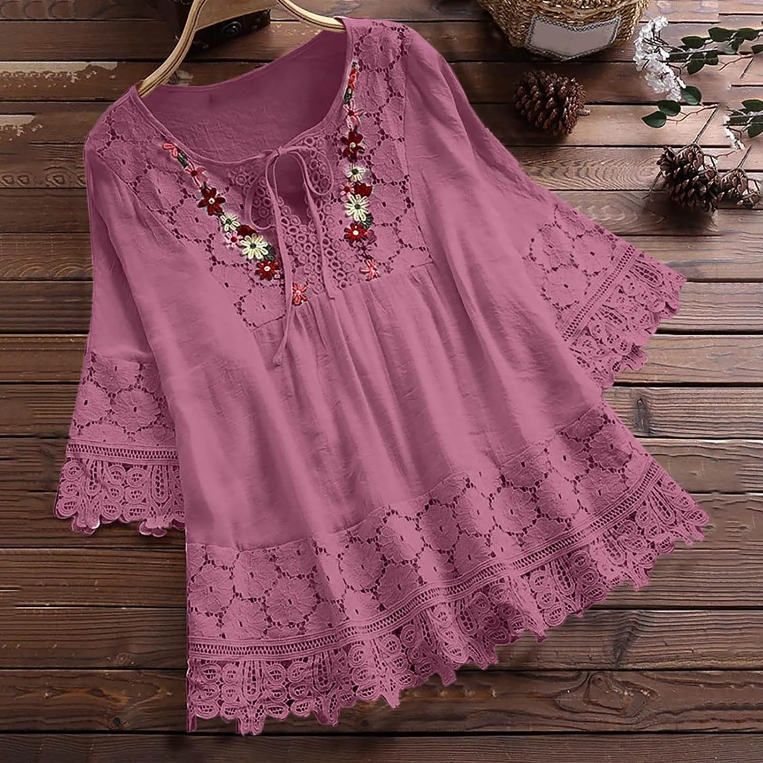 Women's Buttons Shirts Linen Roll-up Long Sleeve V Neck Summer Shirt Casual Loose Office Blouse Tunic Top