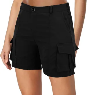 Womens Cargo Shorts Trendy Summer 2025 Casual High Waisted Work Shorts Retro Loose Outdoor Hiking Shorts with Pockets