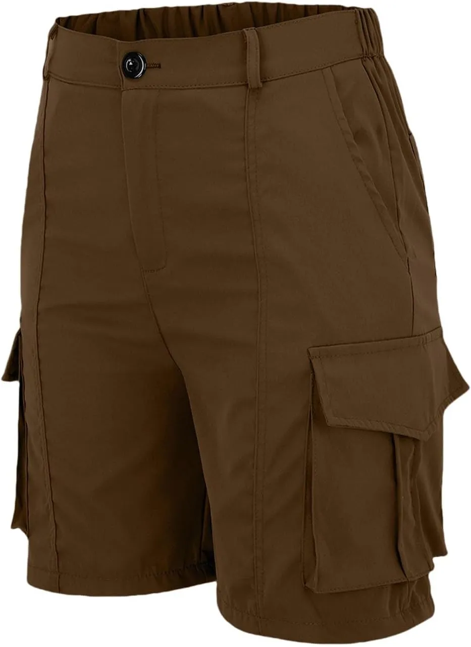 Womens Cargo Shorts Trendy Summer 2025 Casual High Waisted Work Shorts Retro Loose Outdoor Hiking Shorts with Pockets