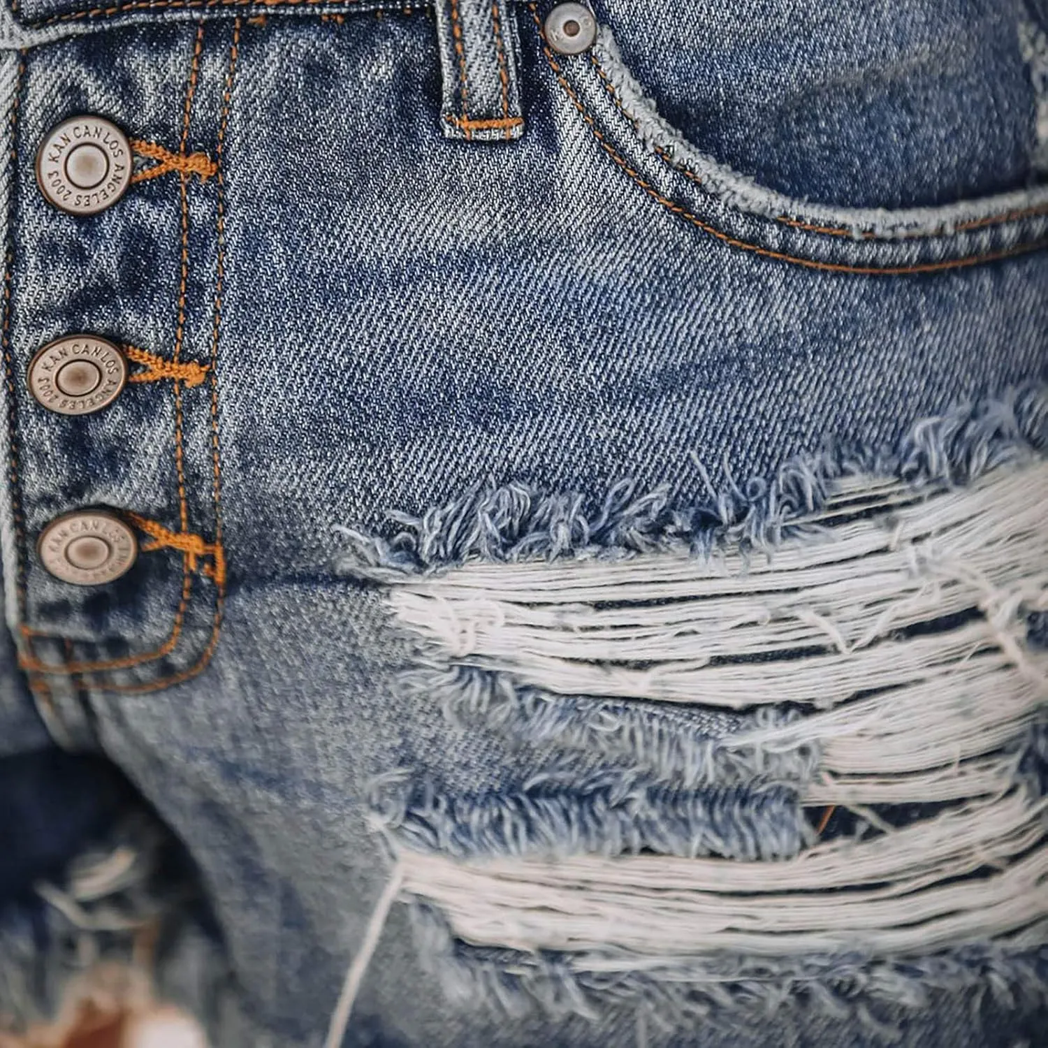 Women's Casual High Waisted Ripped Denim Shorts Frayed Raw Hem Stretch Jeans Shorts