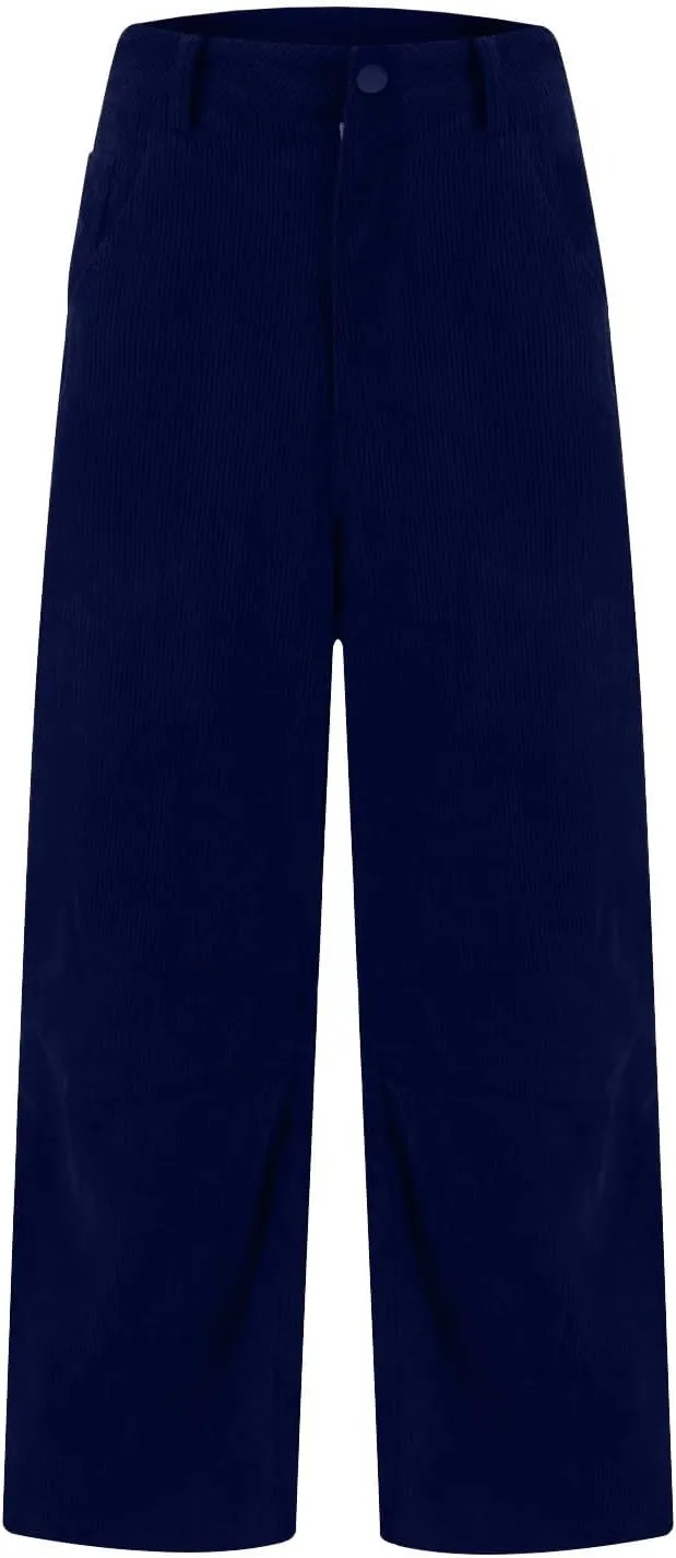 Women's Corduroy Flare Pants Elastic Waist Bell Bottom Trousers 2024 Women Fashion Trendy Loose Fall Flare Trouser