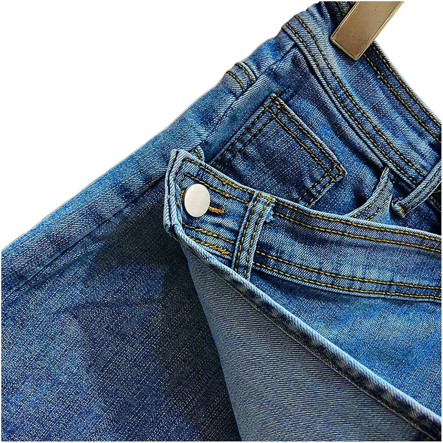 Women's Denim Shorts Skirt High Waist Irregular Culottes Ladies Denim Shorts Stretch Short Jeans Cropped Trousers