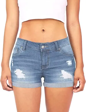 Women's High Waist Denim Shorts Raw Hem Jean Shorts Casual Summer Straight Wide Leg Pants for Women with Pockets