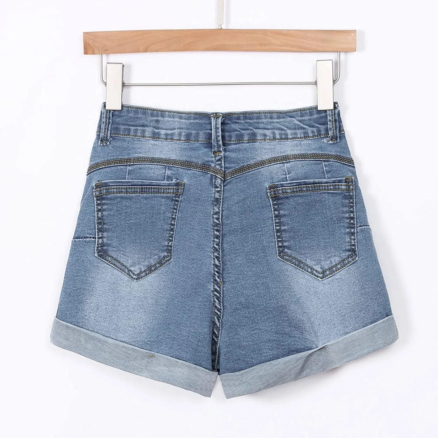 Women's High Waist Denim Shorts Raw Hem Jean Shorts Casual Summer Straight Wide Leg Pants for Women with Pockets