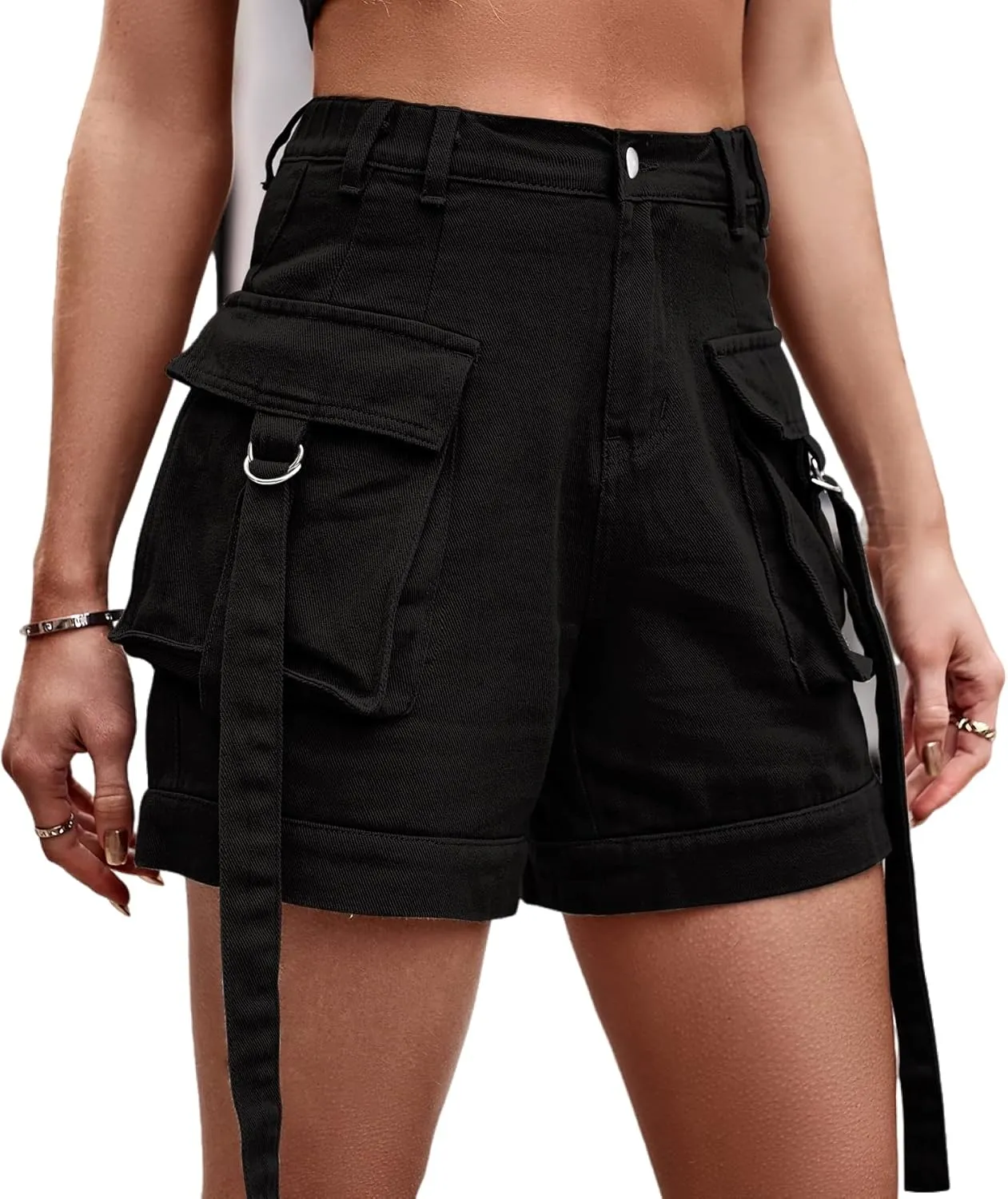 Women's High Waisted Multi Pocket Denim Shorts, Casual Shorts