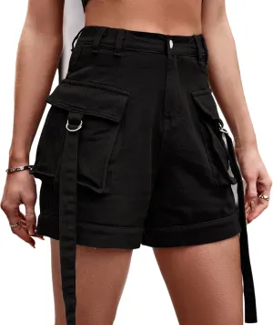 Women's High Waisted Multi Pocket Denim Shorts, Casual Shorts