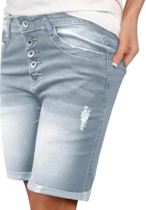 Women's Jean Shorts High Waisted Denim Shorts 2024 Casual Summer Jeans Distressed Baggy Jean Shorts Ripped Jeanshorts