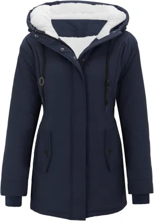 Womens Oversized Hooded Quilted Jacket Fleece Lined Warm Down Coat Plus Sized Long Sleeve Overcoat 2024 Winter Coat