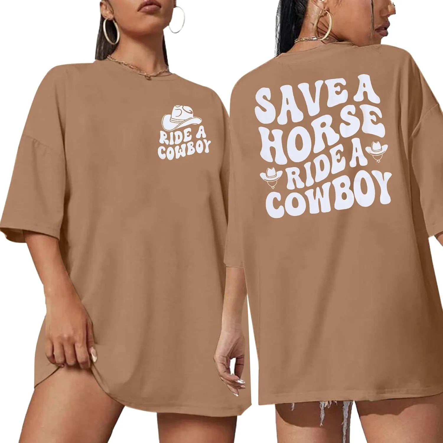 Women's Oversized Shirts Western Cowboy Shirts Vintage Graphic Tops Nashville Music Tees Retro Steer Skull Shirt