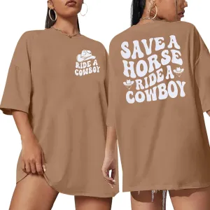 Women's Oversized Shirts Western Cowboy Shirts Vintage Graphic Tops Nashville Music Tees Retro Steer Skull Shirt