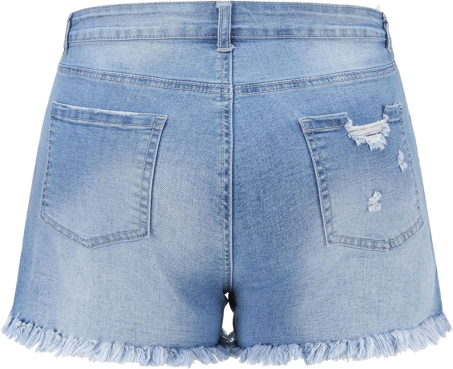 Women's Stretchy High Waisted Jean Shorts Ripped Denim Shorts