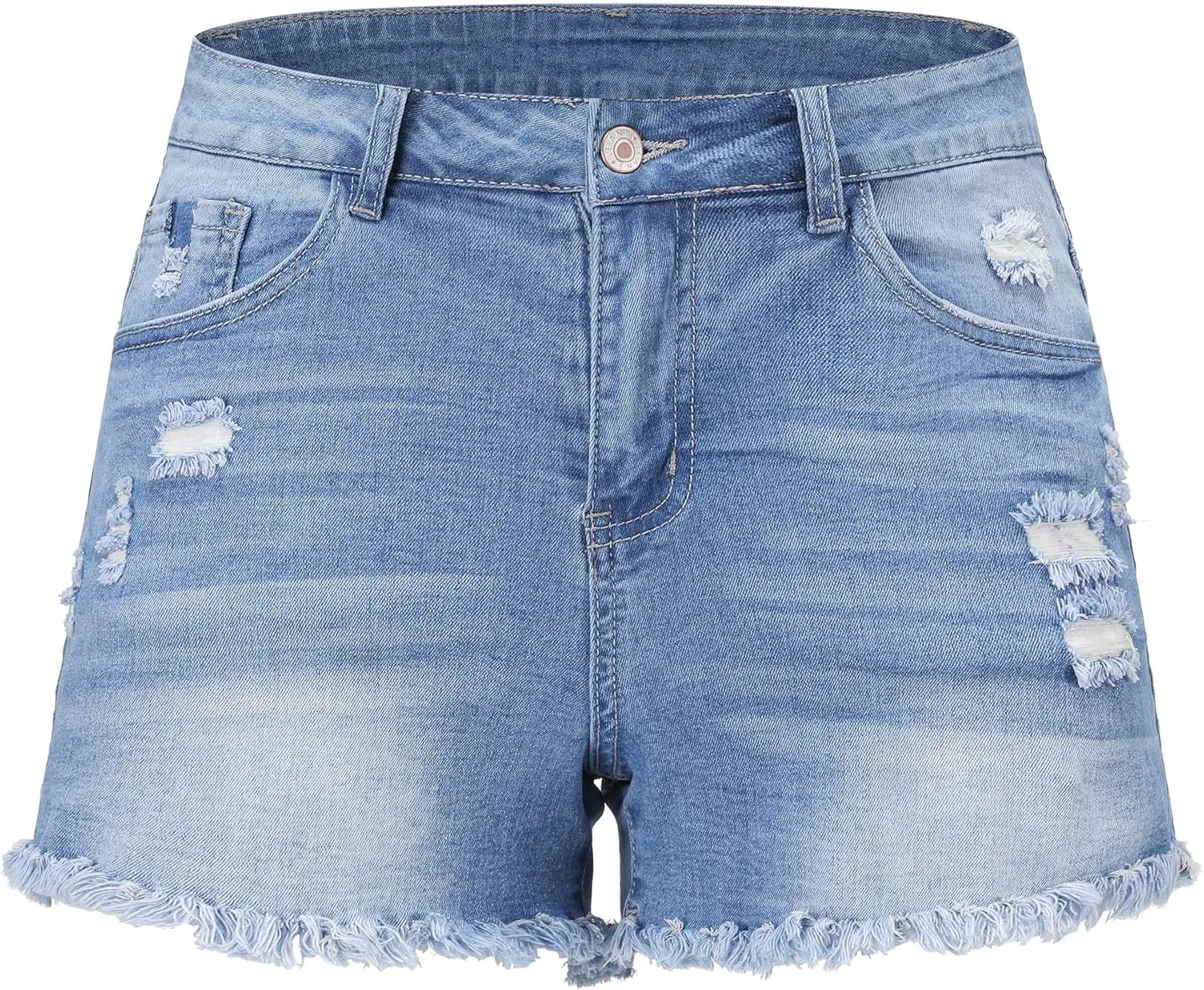 Women's Stretchy High Waisted Jean Shorts Ripped Denim Shorts