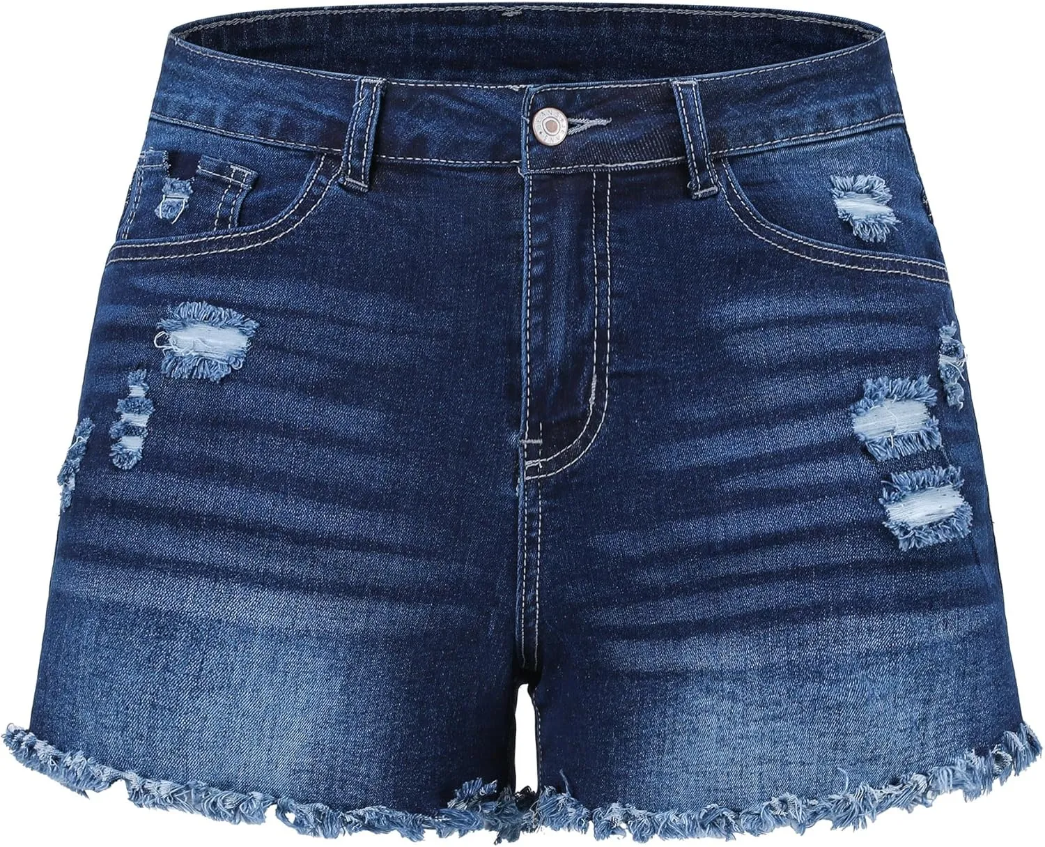 Women's Stretchy High Waisted Jean Shorts Ripped Denim Shorts