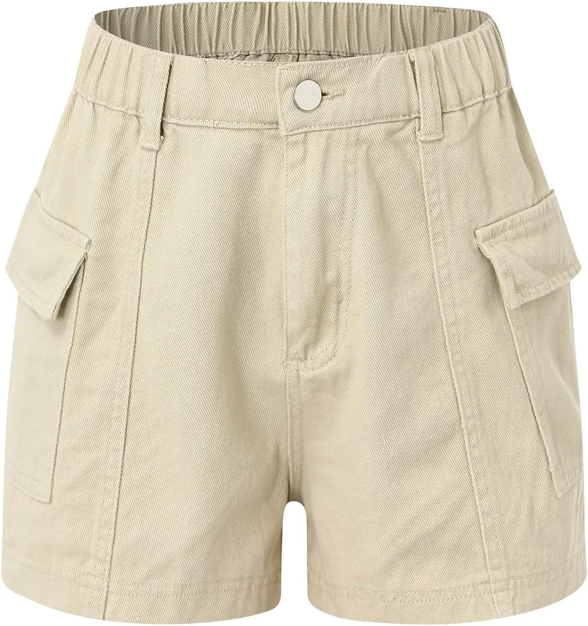 Women's Summer High Waisted Denim Shorts Folded Hem Casual Short Jeans with Pockets
