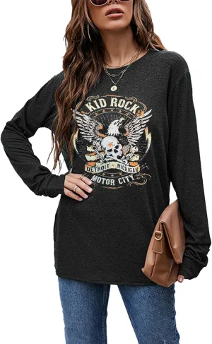 Womens T Shirts Country Music Shirt Rock Nasaville Concert Band Retro Tee Summer Short Sleeve Graphic Tops